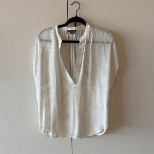 Vince Cream Striped Blouse